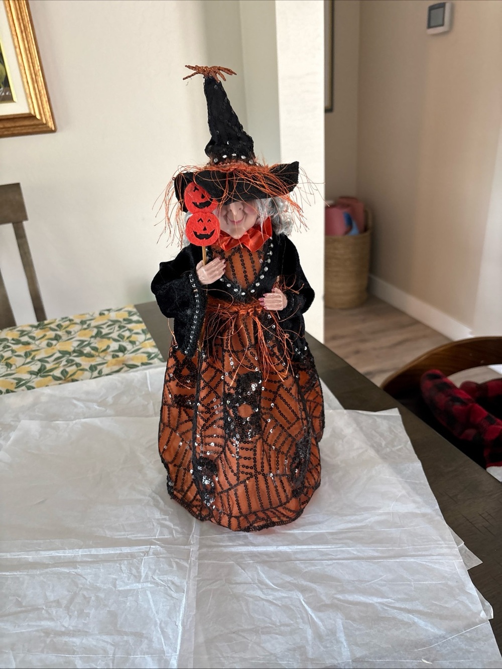 Halloween Witch Tree Topper Sequins
